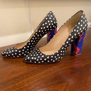 J.Crew Stella Pumps Hearts and Roses, Size 8